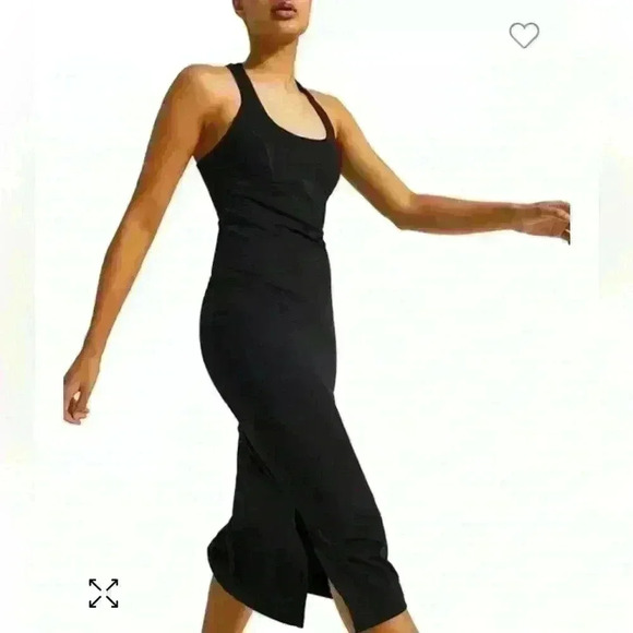 Anthropologie Sweaty Betty Emily Strappy Back Rib Dress in Black - Picture 6 of 12